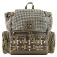 Chanel Cuba Pocket Backpack Canvas with Tweed and Caviar Medium