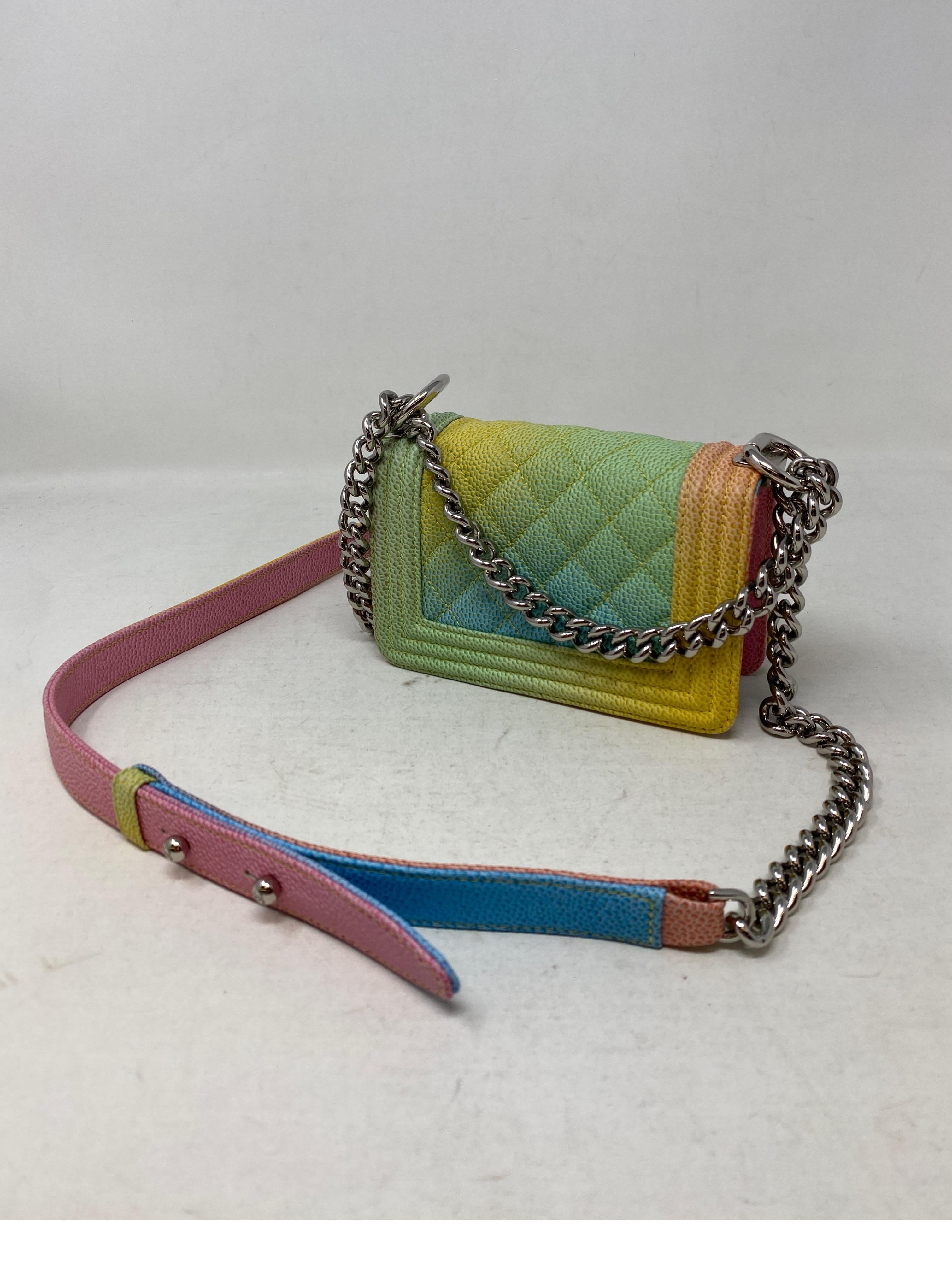 Chanel Cuban Rainbow Mini Boy Bag  In Excellent Condition In Athens, GA