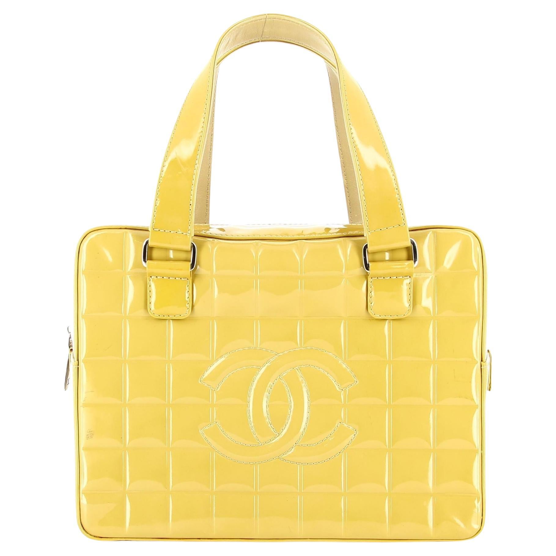 Chanel Cubic Gold Patent Leather Cubic Bag For Sale at 1stDibs