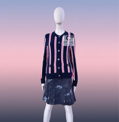 CHANEL Cubism Inspired Cardigan with Logo Buttons 36 FR