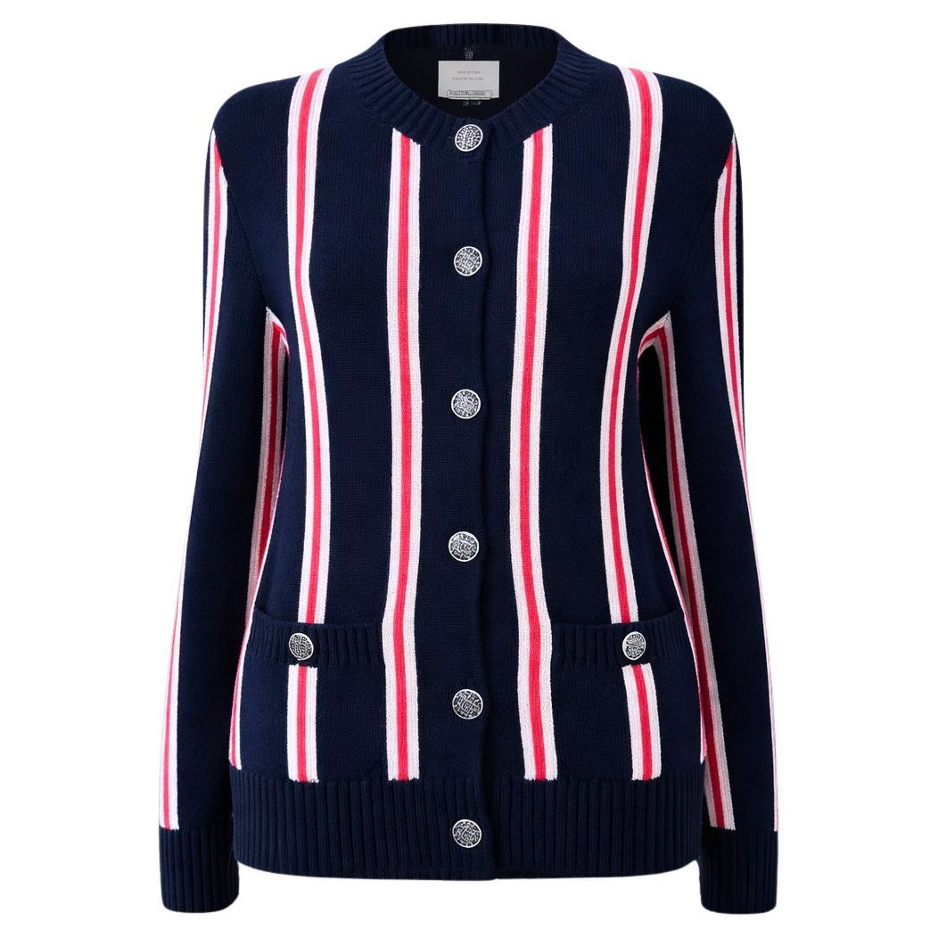 CHANEL Cubism Inspired Cardigan with Logo Buttons 36 FR