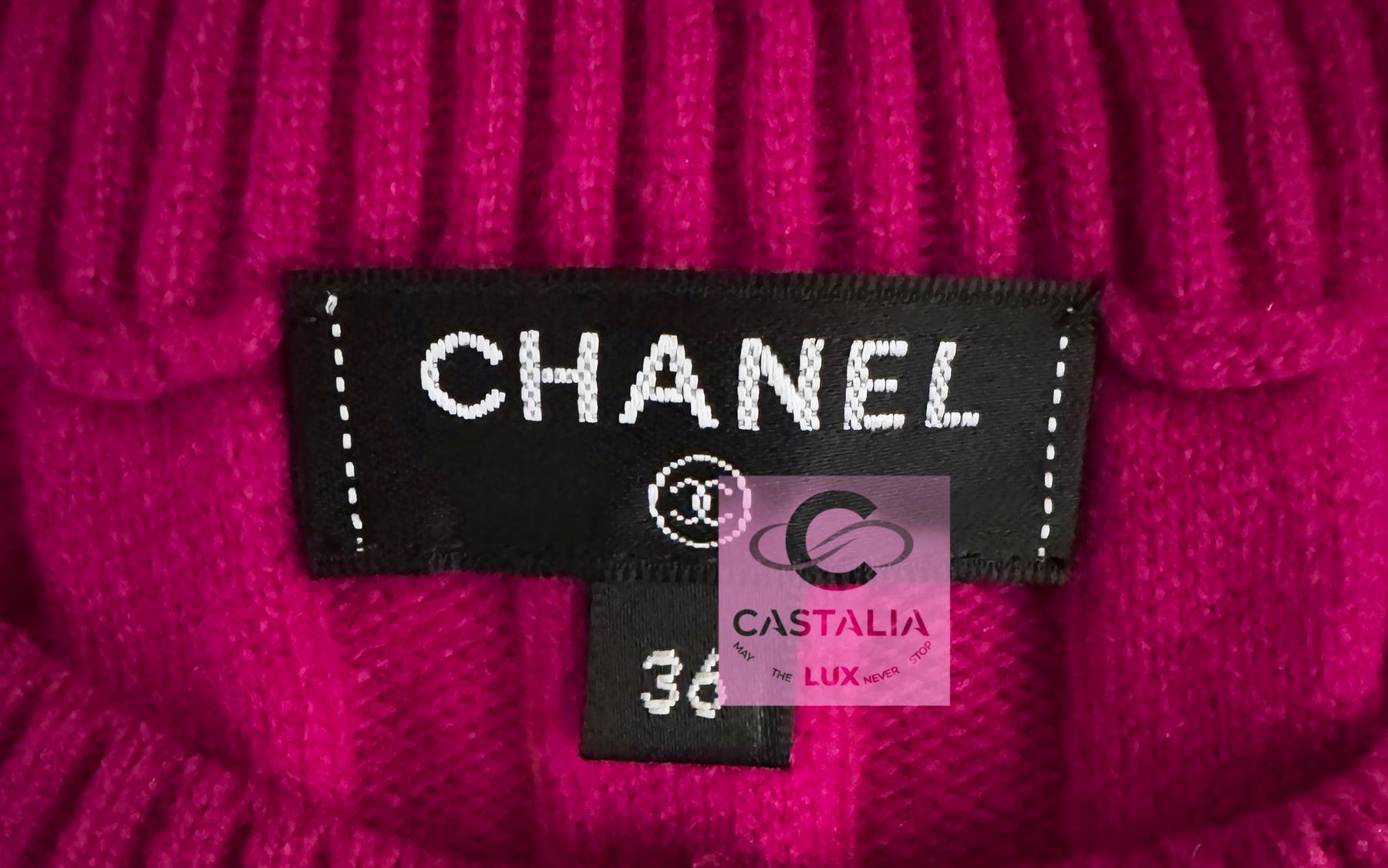 Chanel Kubismus inspiriert Fuchsia gewebtes Kleid 36 FR im Angebot 7
