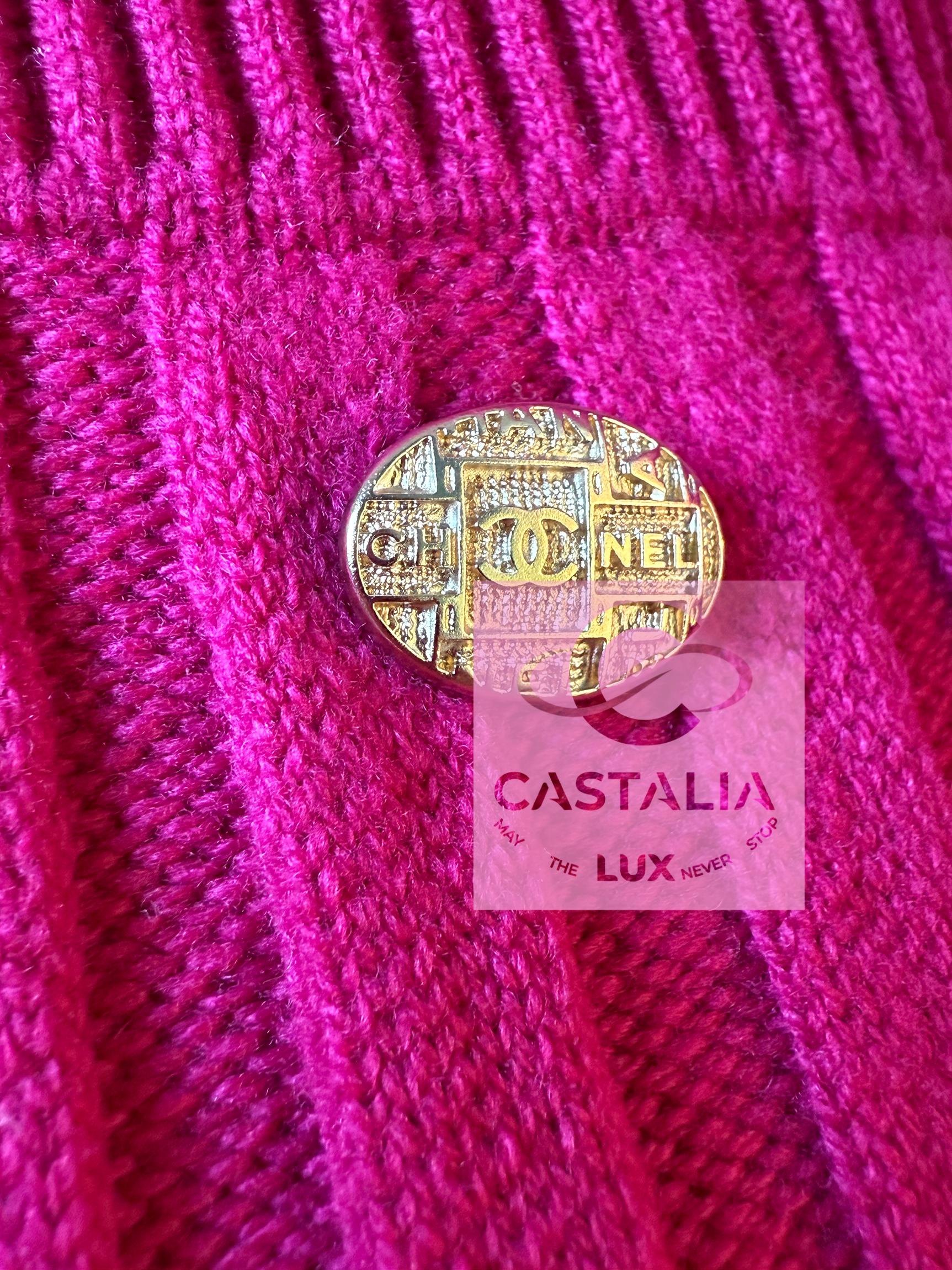 Chanel Kubismus inspiriert Fuchsia gewebtes Kleid 36 FR im Angebot 2