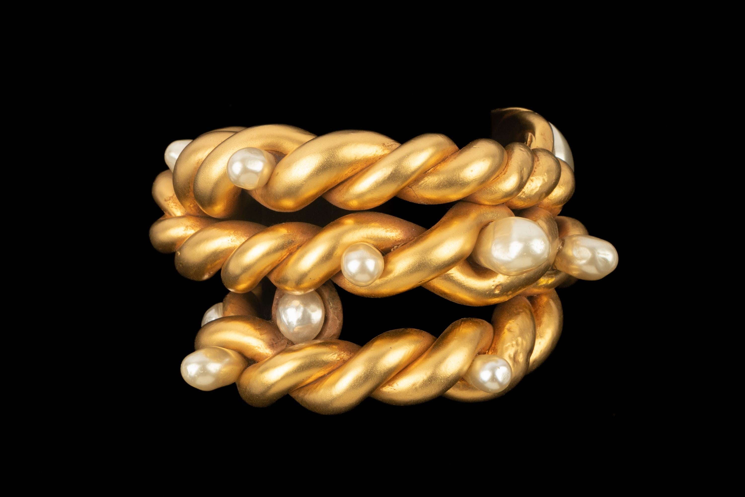 Bracelet manchette Chanel 1990 Excellent état - En vente à SAINT-OUEN-SUR-SEINE, FR