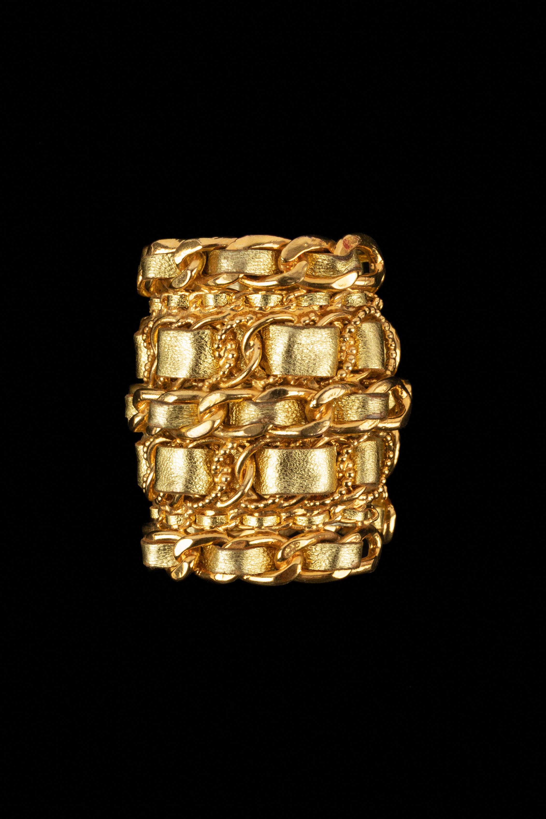 Bracelet manchette Chanel 1990 Excellent état - En vente à SAINT-OUEN-SUR-SEINE, FR
