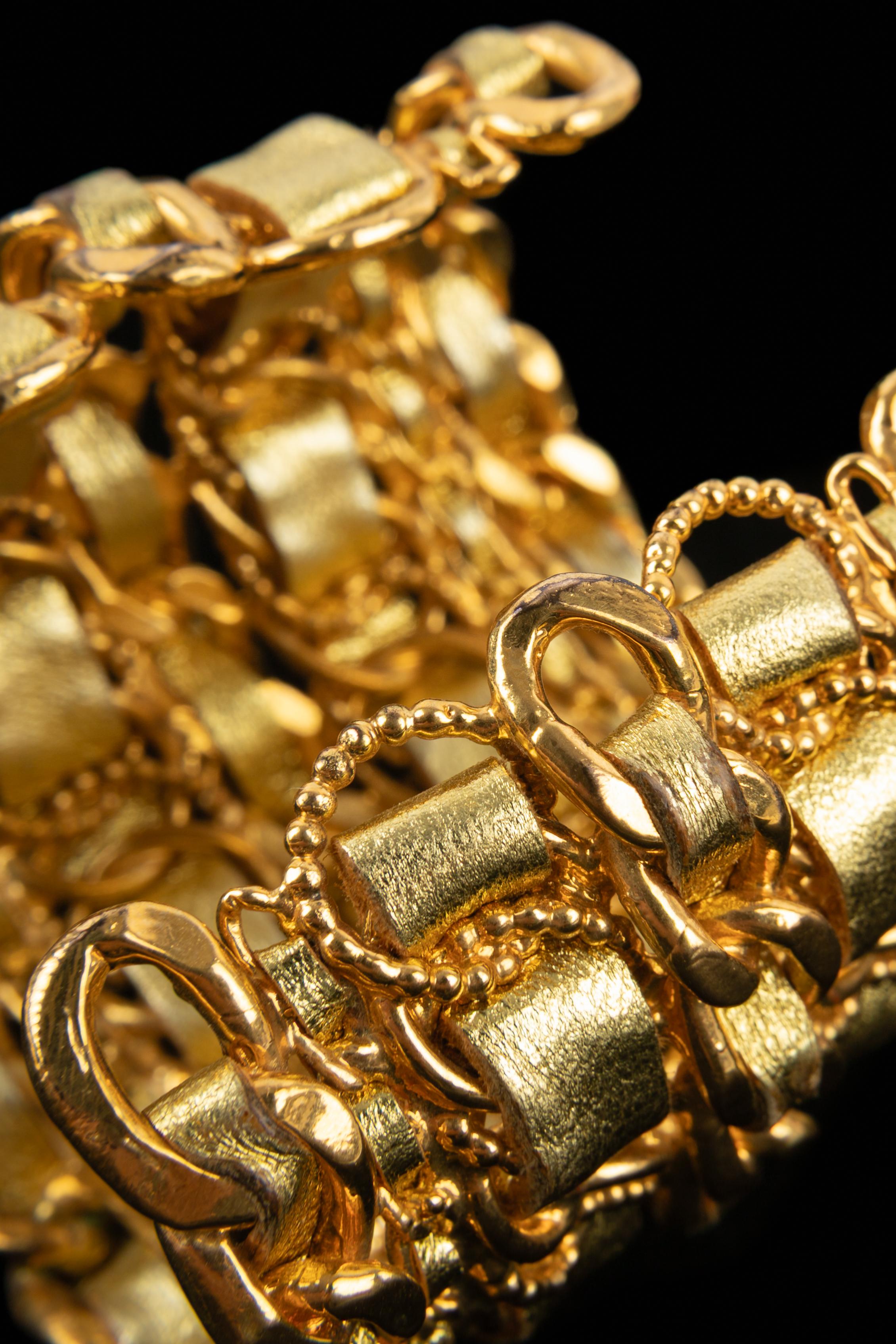 Bracelet manchette Chanel 1990 en vente 5