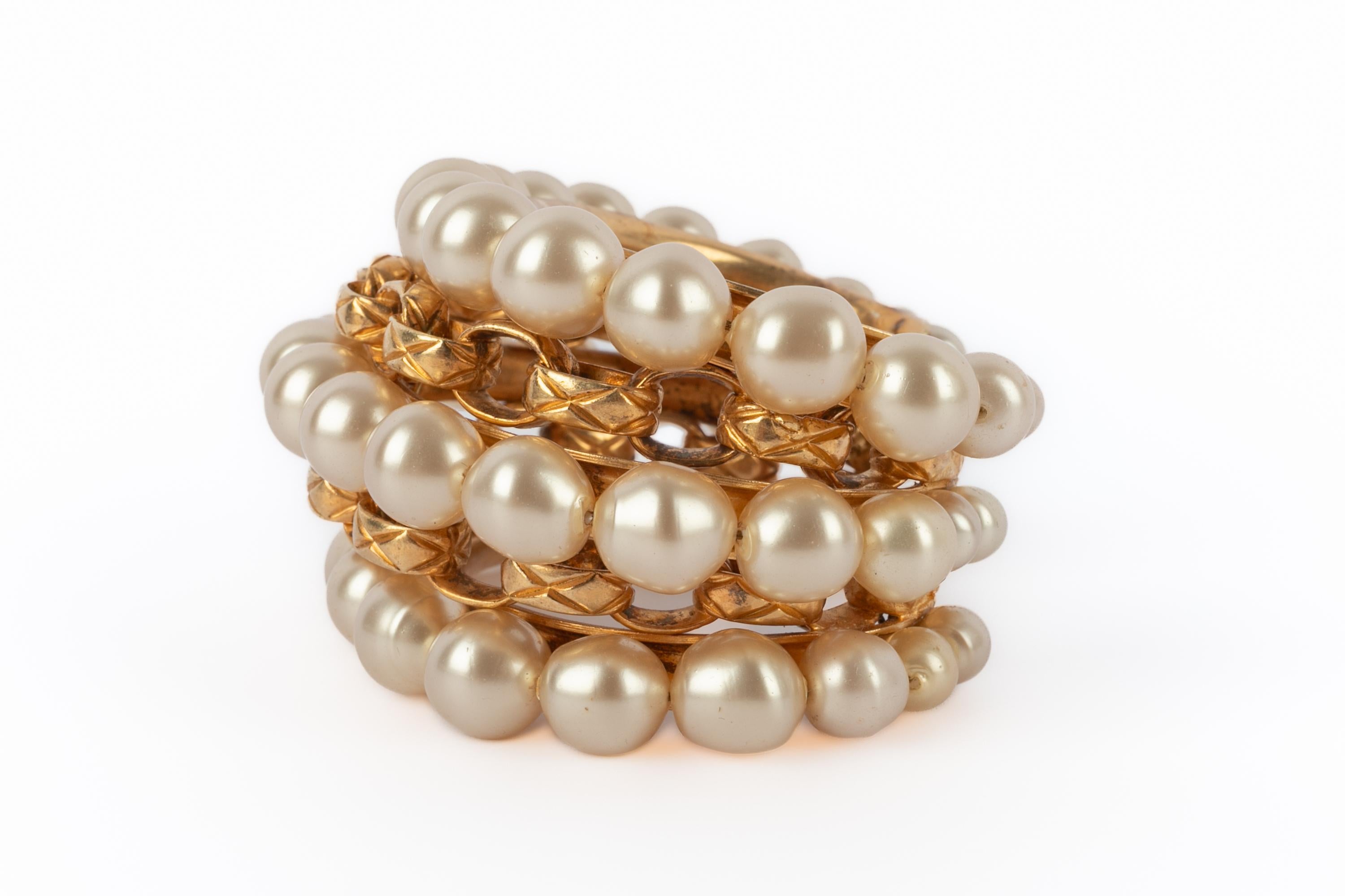 Chanel cuff bracelet In Excellent Condition For Sale In SAINT-OUEN-SUR-SEINE, FR