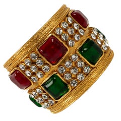 Chanel Cuff Bracelet in Gold Plated Metal