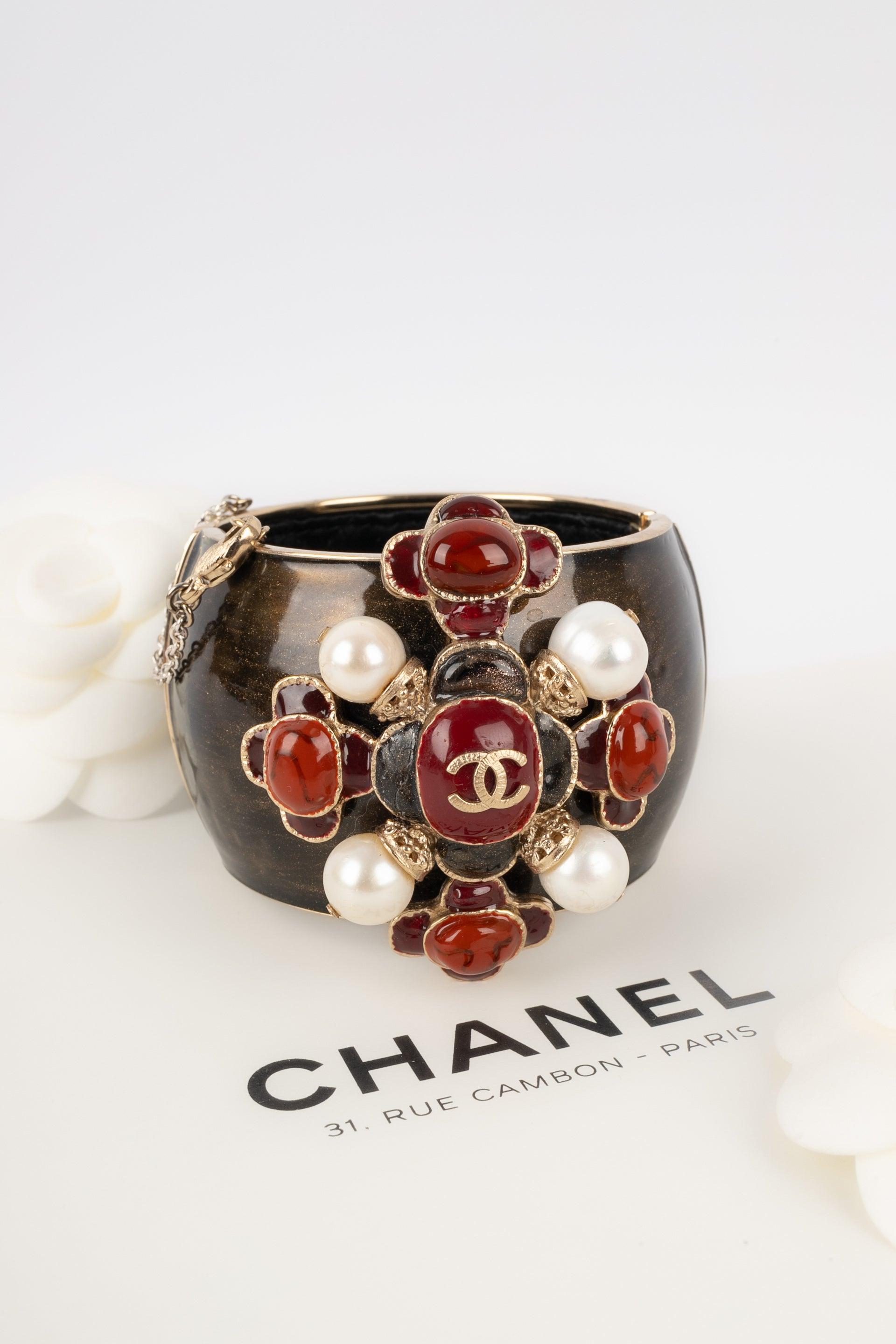 Chanel Cuff Bracelet Topped with Pearl Stylised Cross Pattern, 2011 6