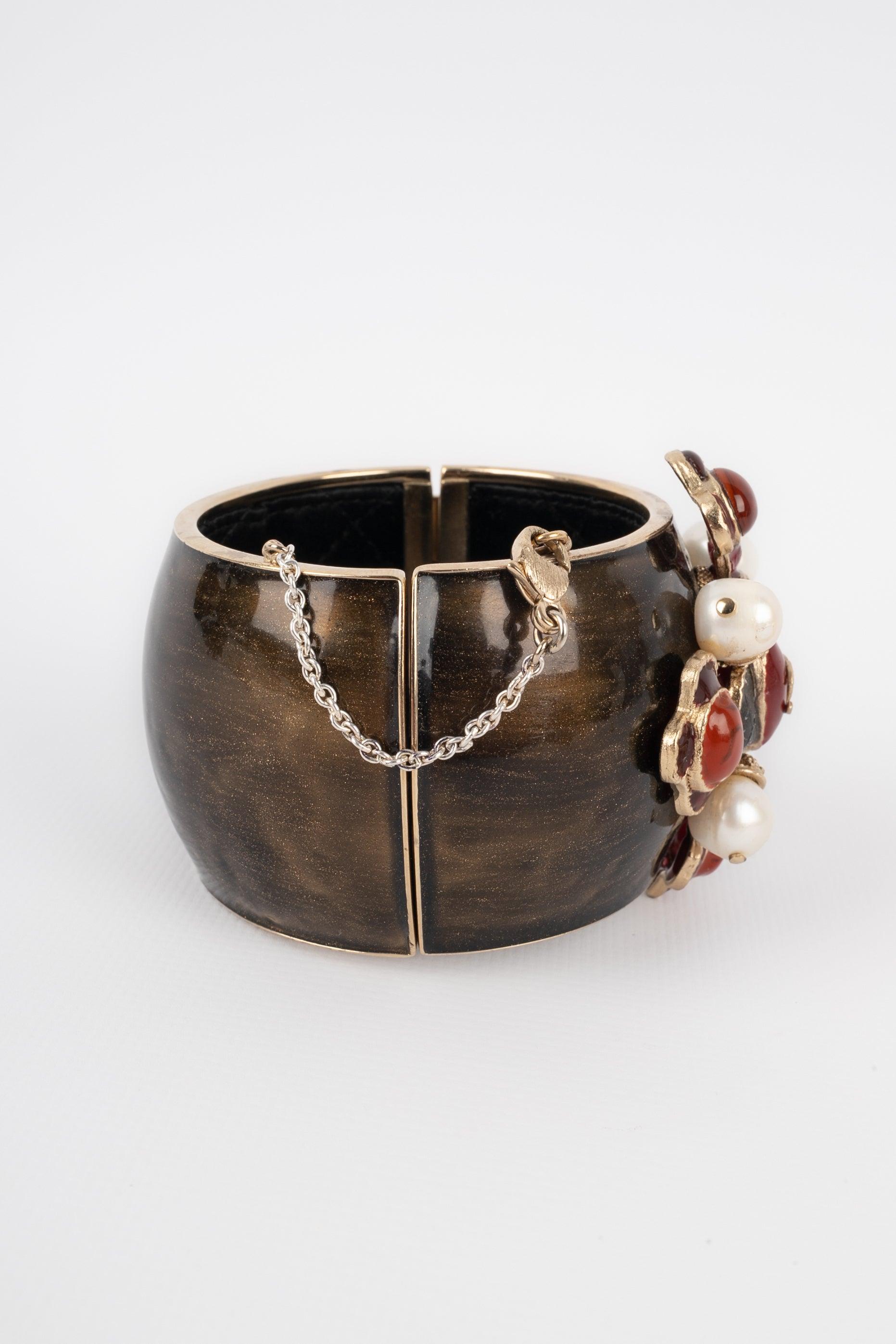 Chanel Cuff Bracelet Topped with Pearl Stylised Cross Pattern, 2011 2