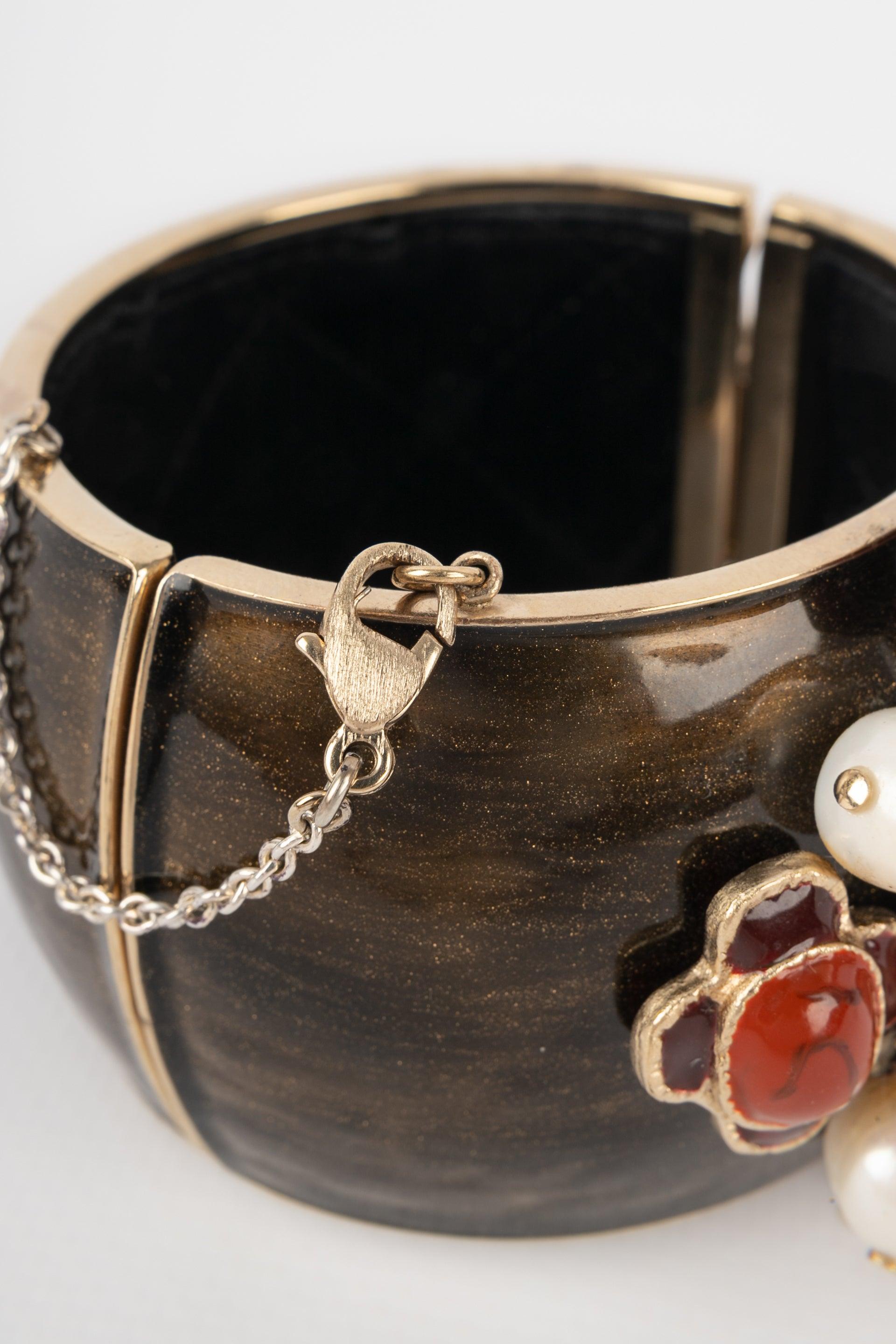 Chanel Cuff Bracelet Topped with Pearl Stylised Cross Pattern, 2011 3