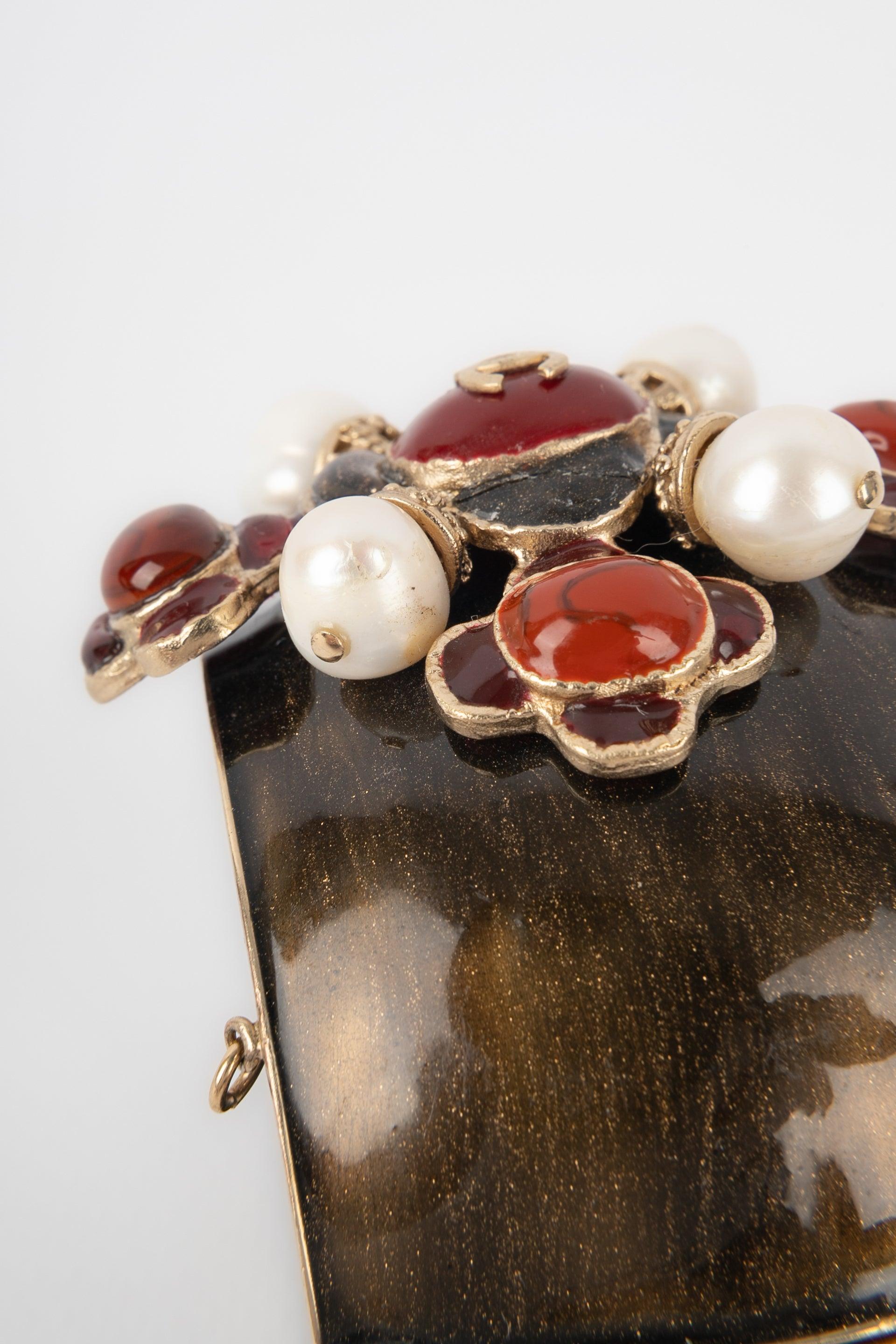 Chanel Cuff Bracelet Topped with Pearl Stylised Cross Pattern, 2011 4
