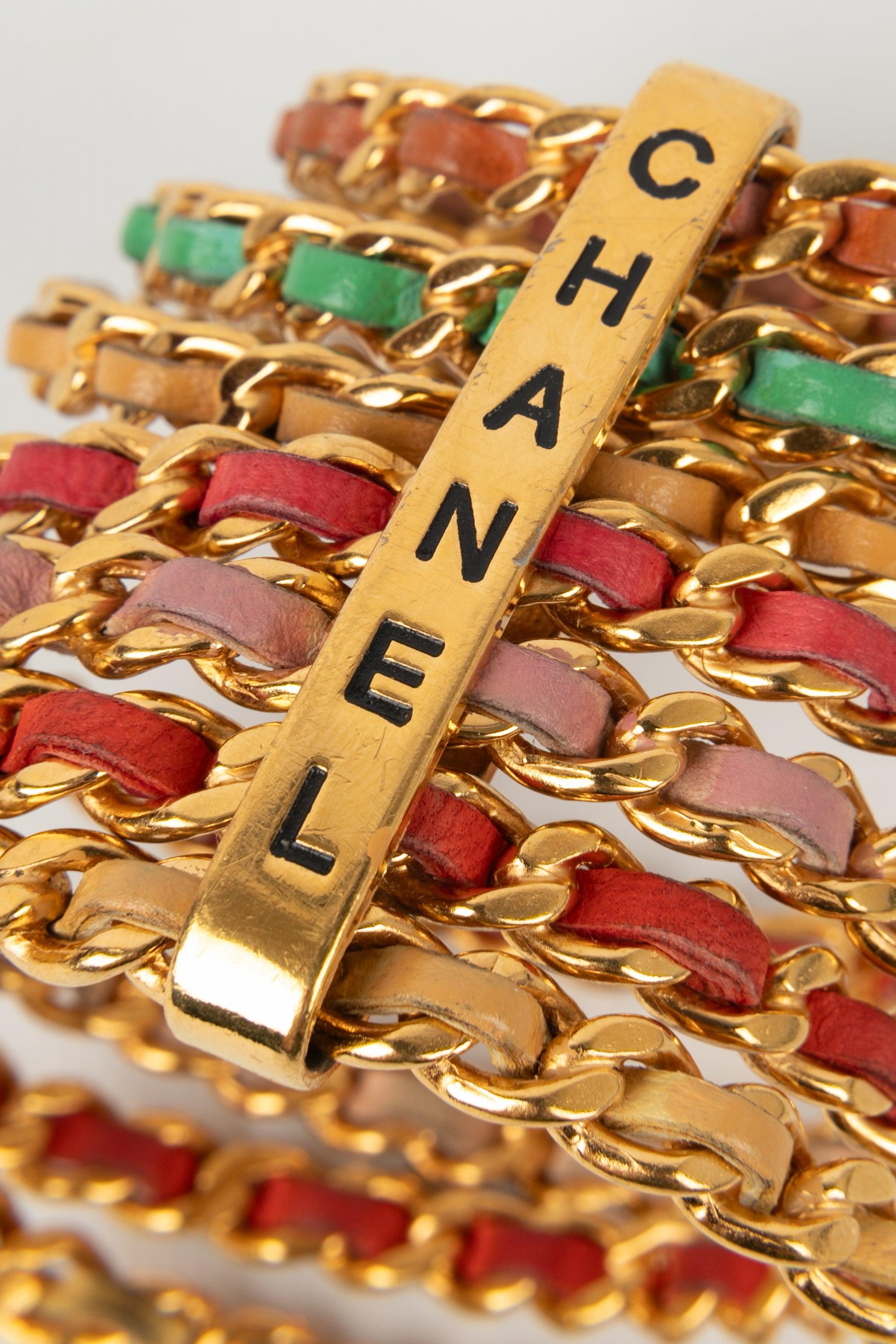 Chanel Cuff Bracelets Composed of Seven Golden Metal Bracelets, 1993 For Sale 1