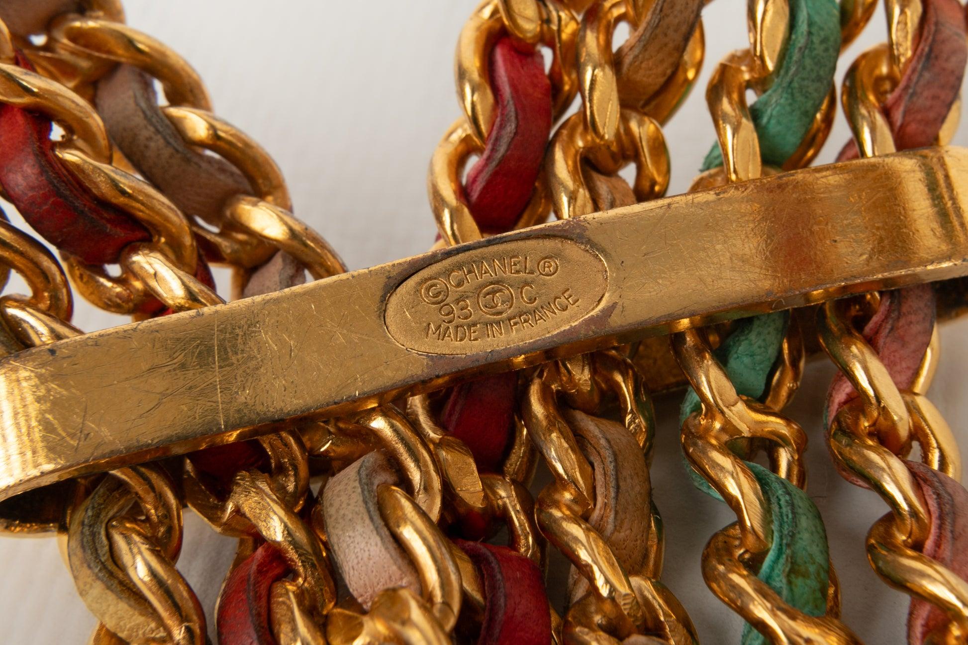 Chanel Cuff Bracelets Composed of Seven Golden Metal Bracelets, 1993 For Sale 3
