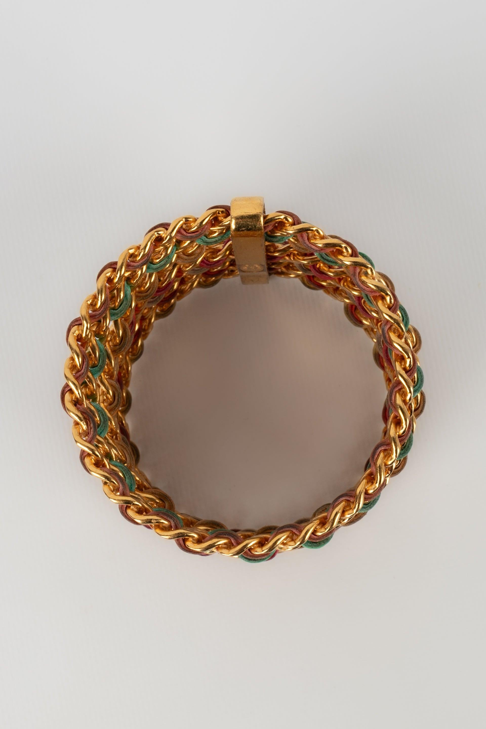 Chanel Cuff Bracelets Composed of Seven Golden Metal Bracelets, 1993 For Sale 4