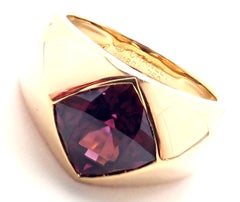 Chanel Cushion Cut Amethyst Yellow Gold Band Ring