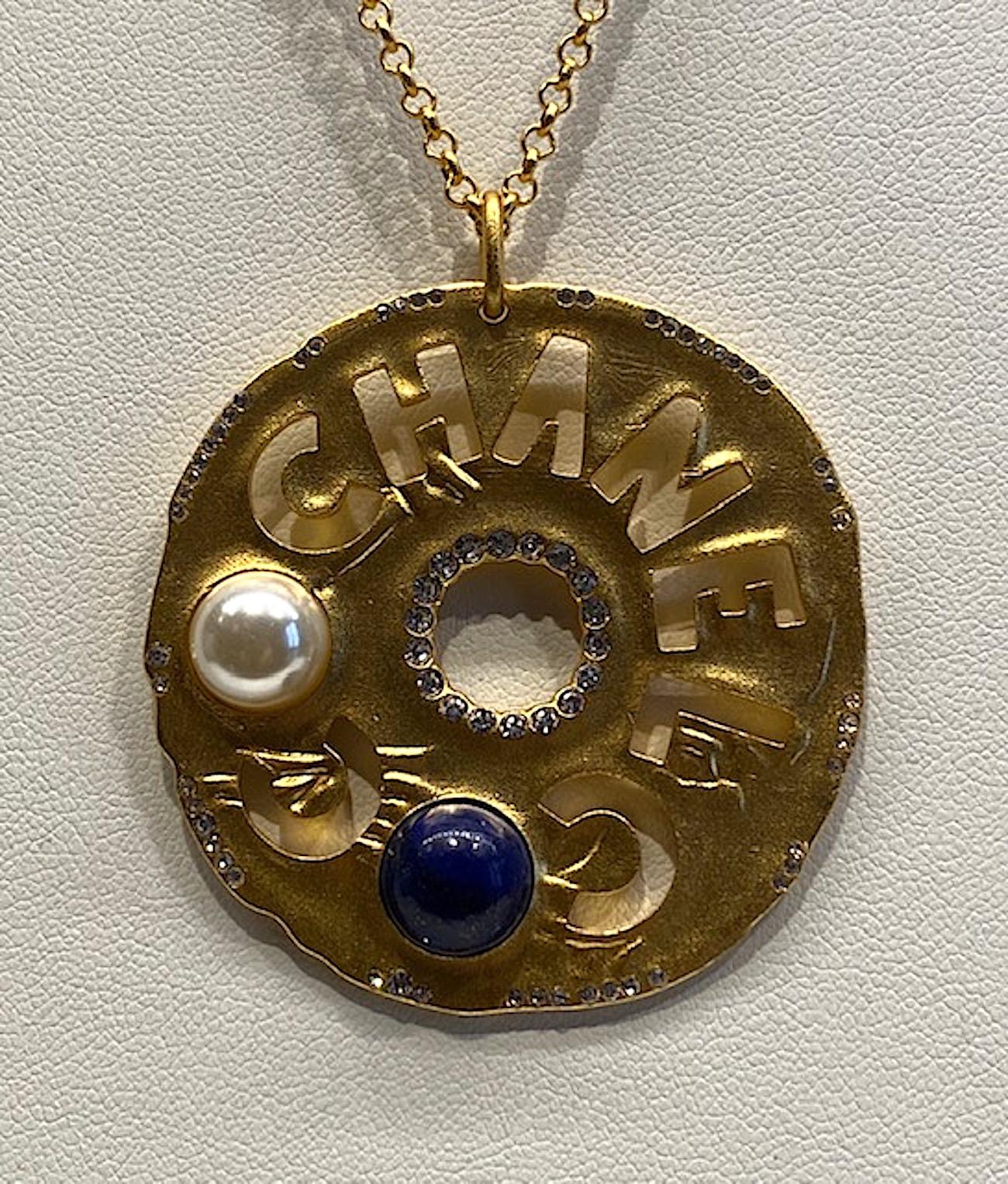 Chanel Cut Out Disk Pendant Necklace, 2019 Cruise Collection 1
