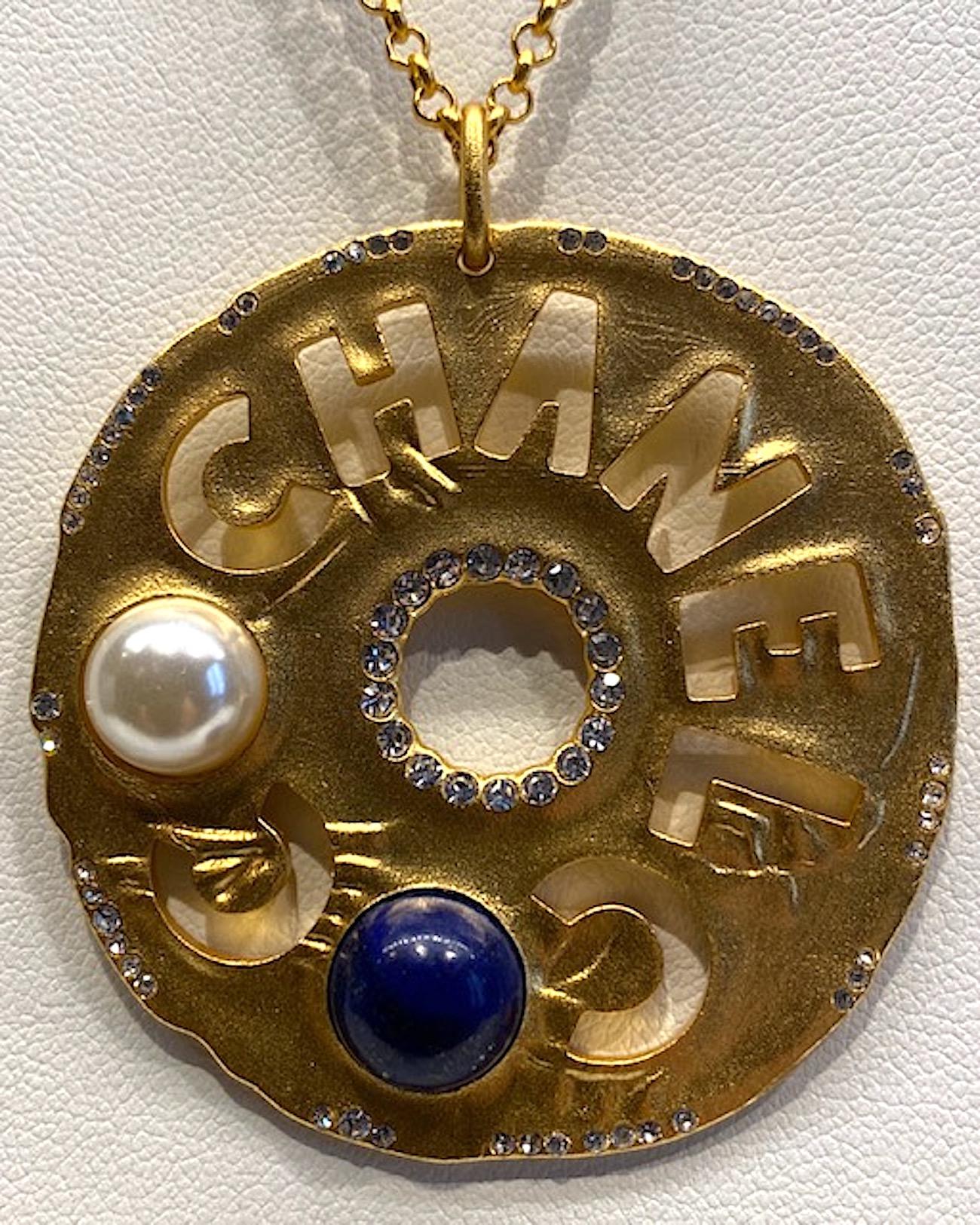 Chanel Cut Out Disk Pendant Necklace, 2019 Cruise Collection 2