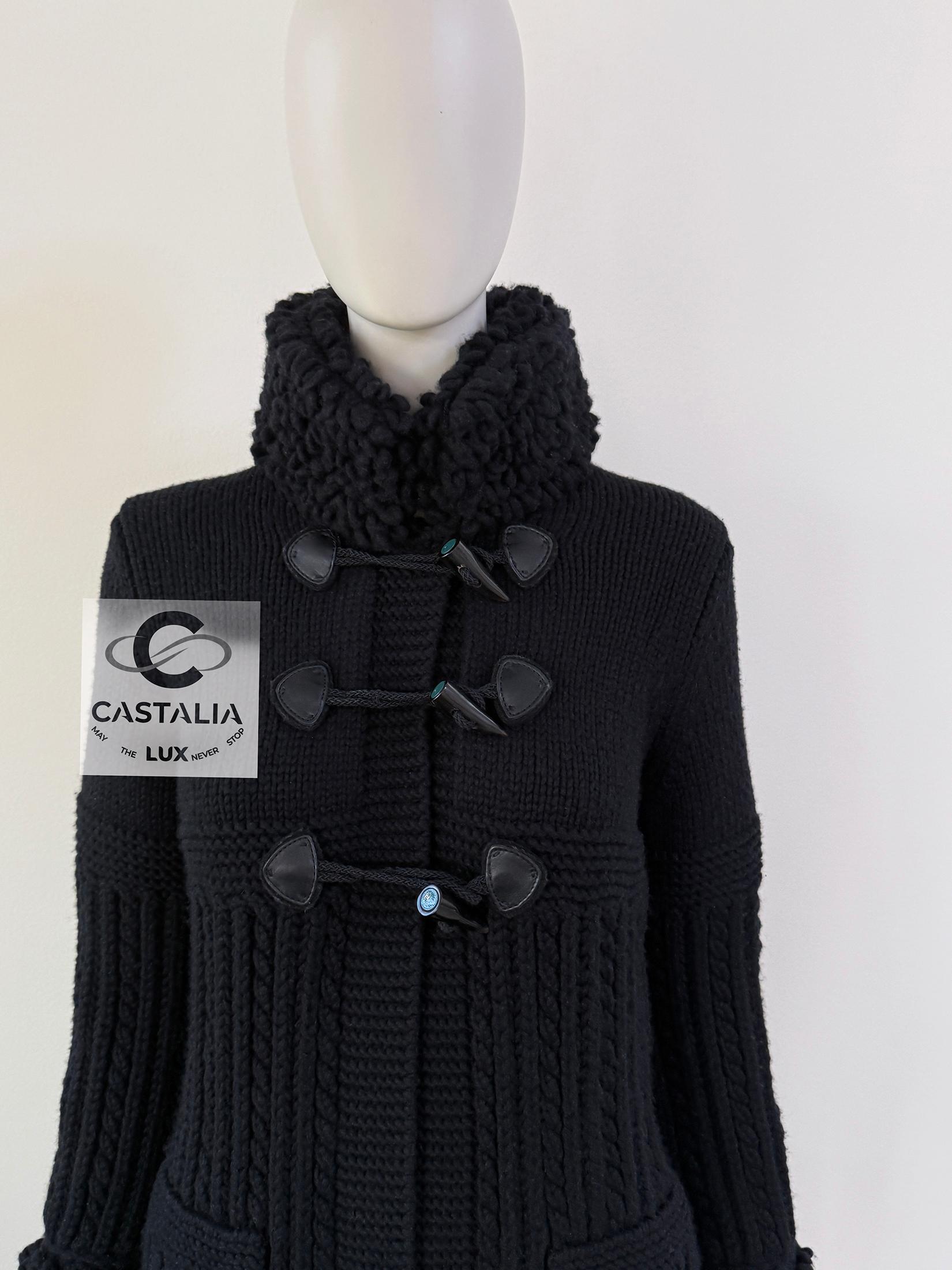 Black Chanel Cutest Fluffy Cashmere Jacket with CC Closures
