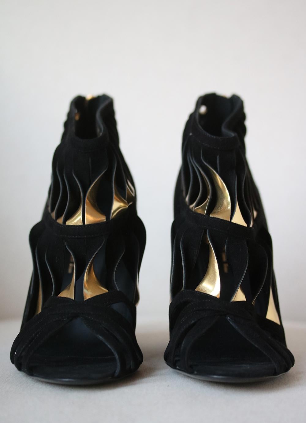 black suede wedge heels