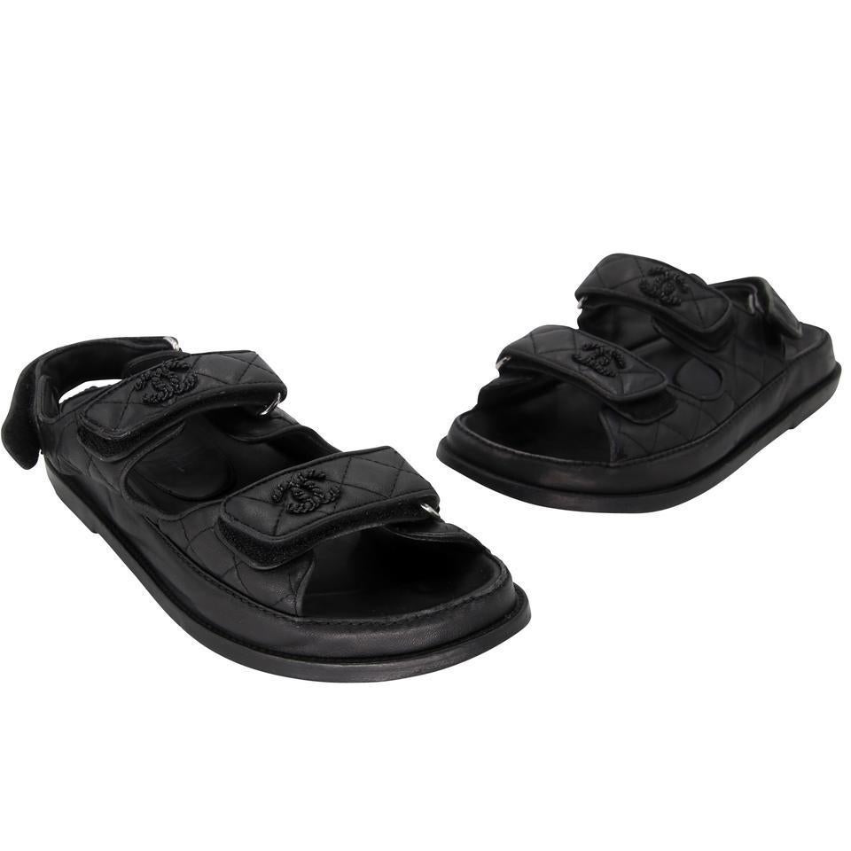 Here is another beautiful creation from Chanel fashion house. You'll truly be in utter love with these sandals from Chanel as they are stylish and modern. They've been crafted from leather and designed with their signature diamond shape pattern