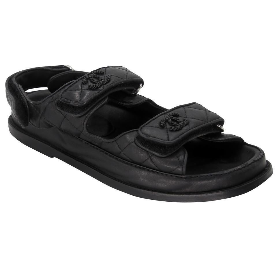 Black Chanel Dad Flats 37 Chunky Lambskin Diamond Quilted Pumps CC-S1203P-0080