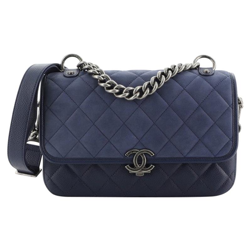 Chanel Daily Carry Messenger Bag Quilted Iridescent Calfskin and