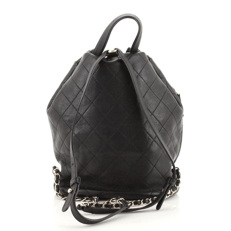 Chanel Daily Round Backpack Quilted Calfskin with Caviar In Good Condition In NY, NY