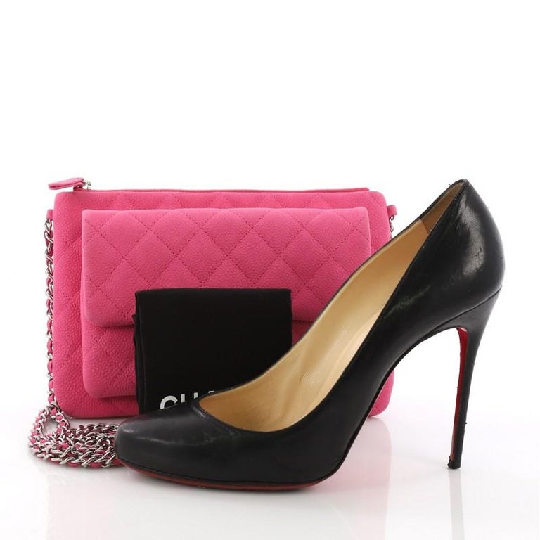 Chanel Daily Zippy Crossbody Bag Quilted Caviar Medium at 1stDibs