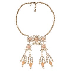Chanel Daisy Necklace with Costume Pearls and Enamel, 2016
