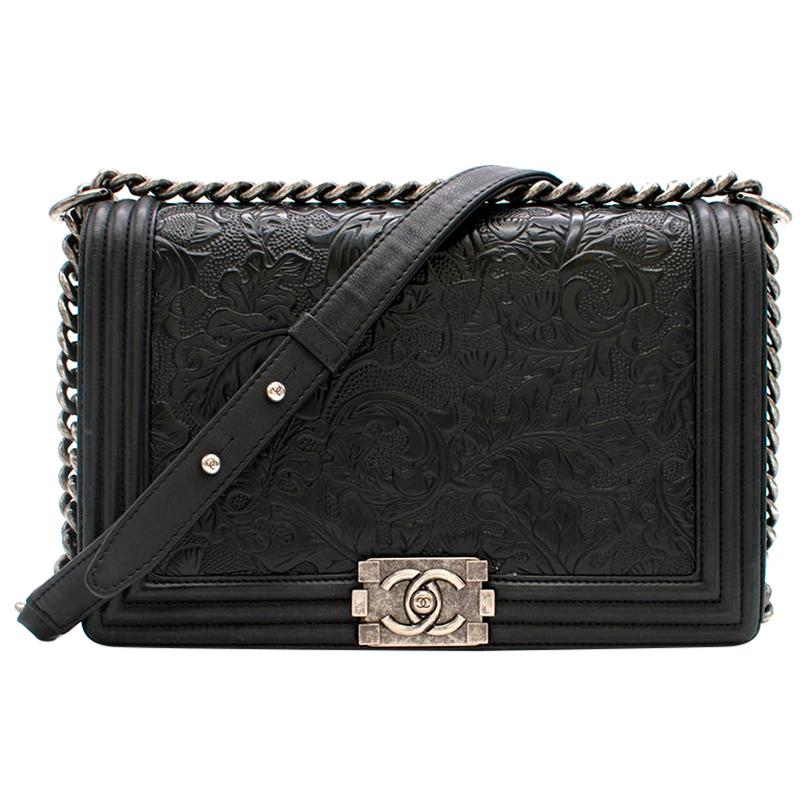 Chanel Dallas Cordoba Leaf Embossed Boy Bag 25cm