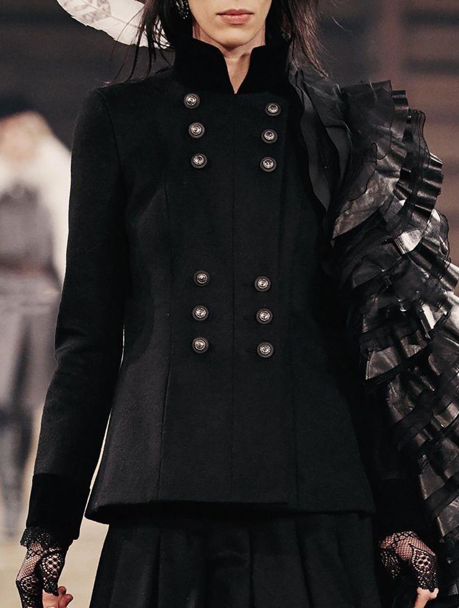 Chanel Dallas Velvet Trim Runway Jacket In Excellent Condition In Dubai, AE