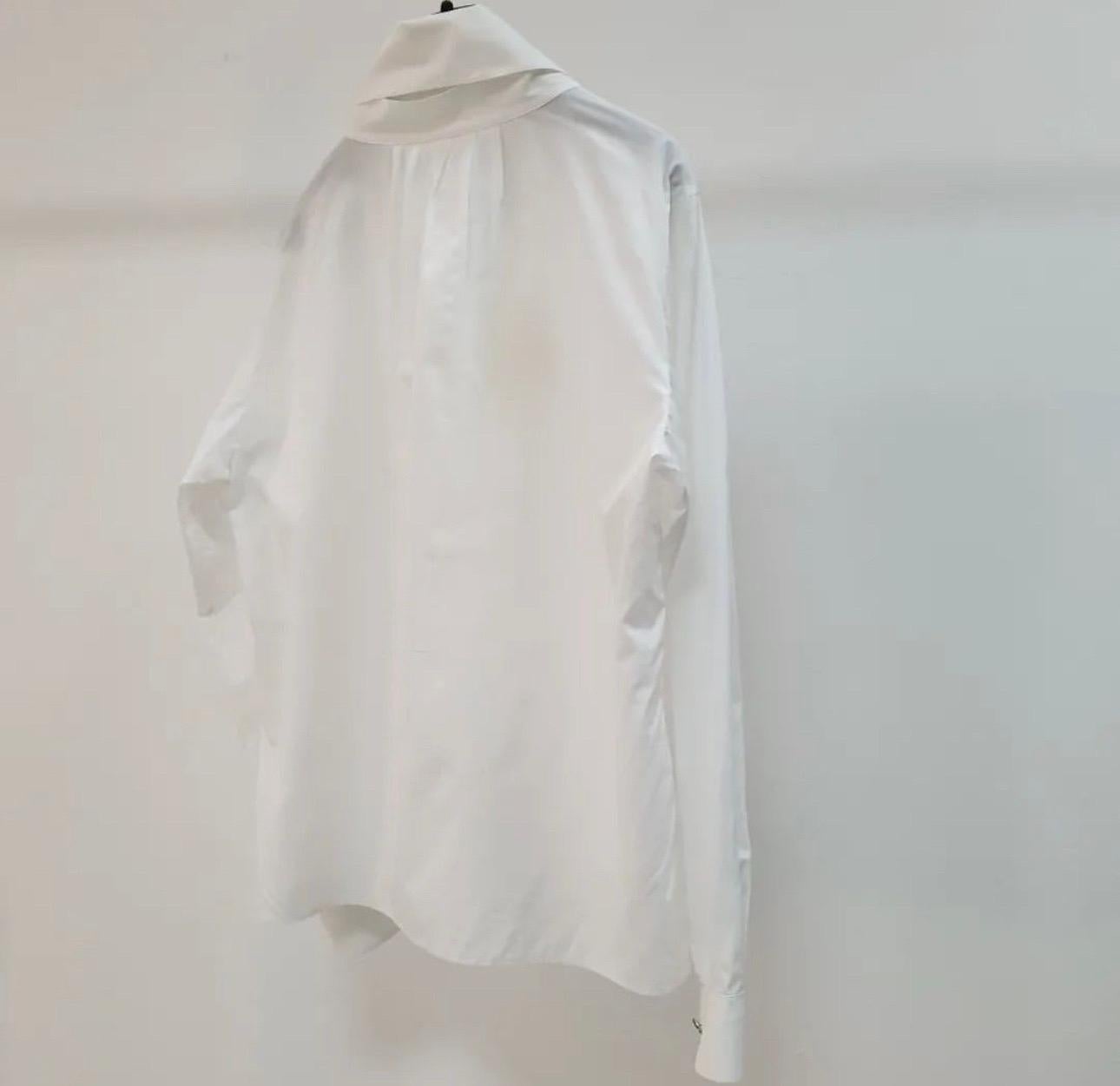 Women's Chanel Dallas White Cotton Blouse Shirt For Sale