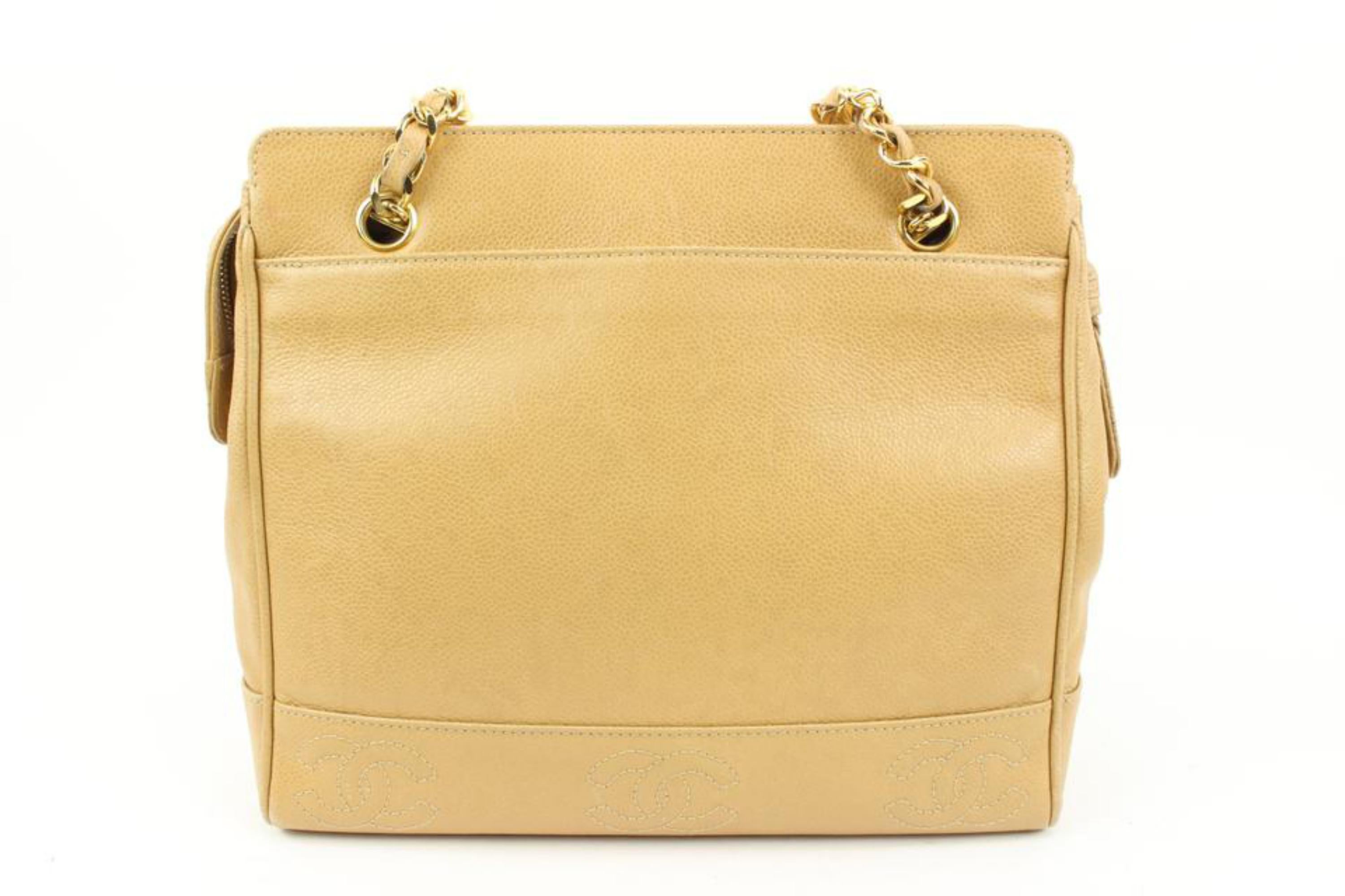 Chanel Dark Beige Caviar Leather Chain Tote Bag 44c22s 2