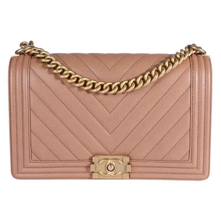 Chanel Chevron Quilted Caviar Boy Flap