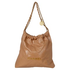 Chanel Beige foncé Cuir matelassé Chanel 22 Tote Bag