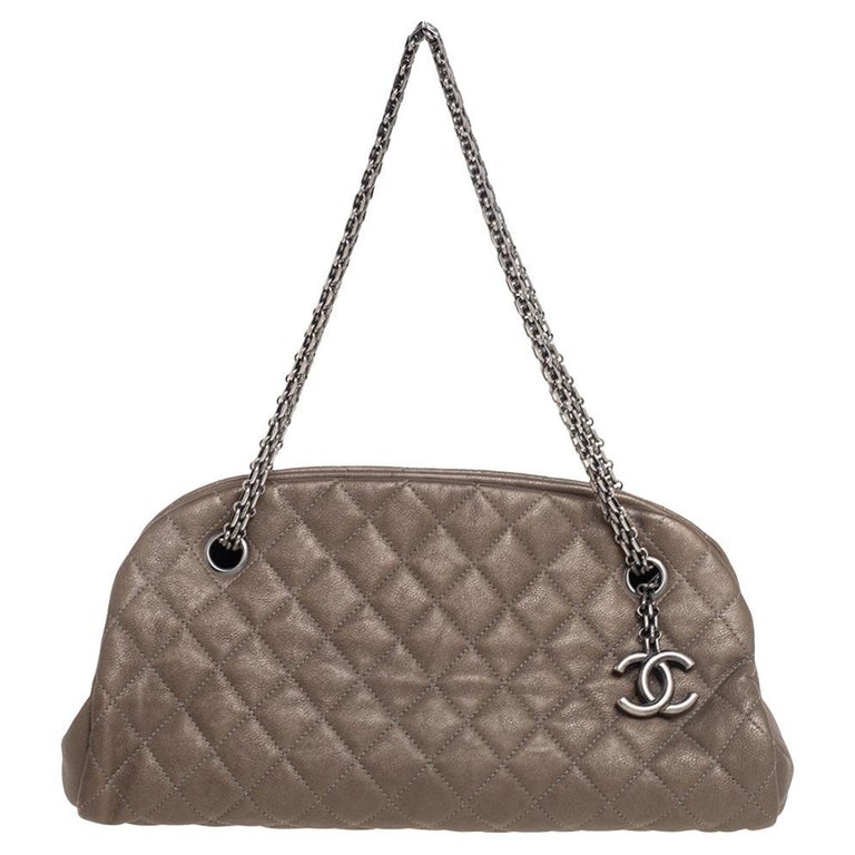 CHANEL Pink Quilted Lambskin Leather Just Mademoiselle Bowling Bag