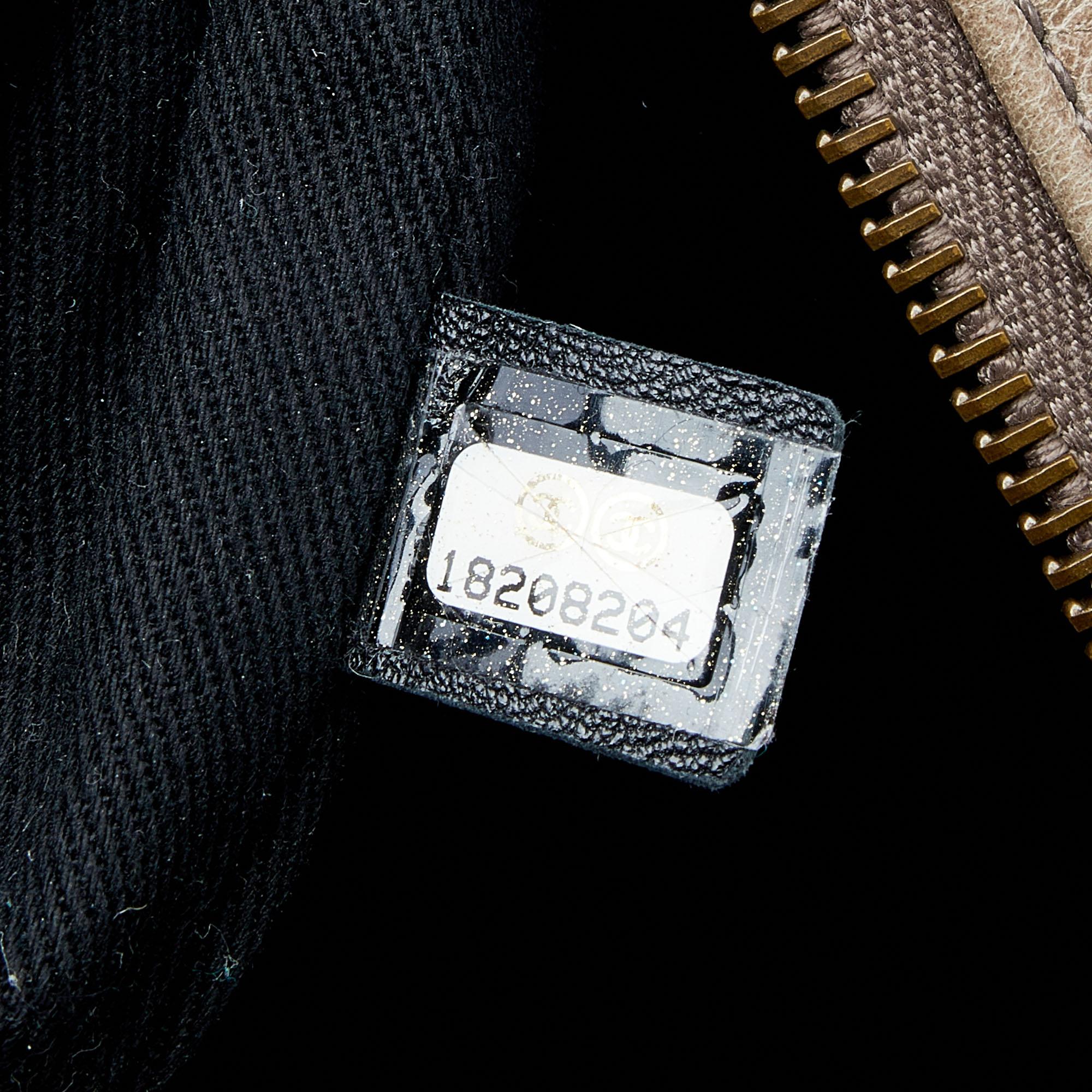 Chanel Dark Beige Quilted Leather Castle Rock Bowling Bag 5