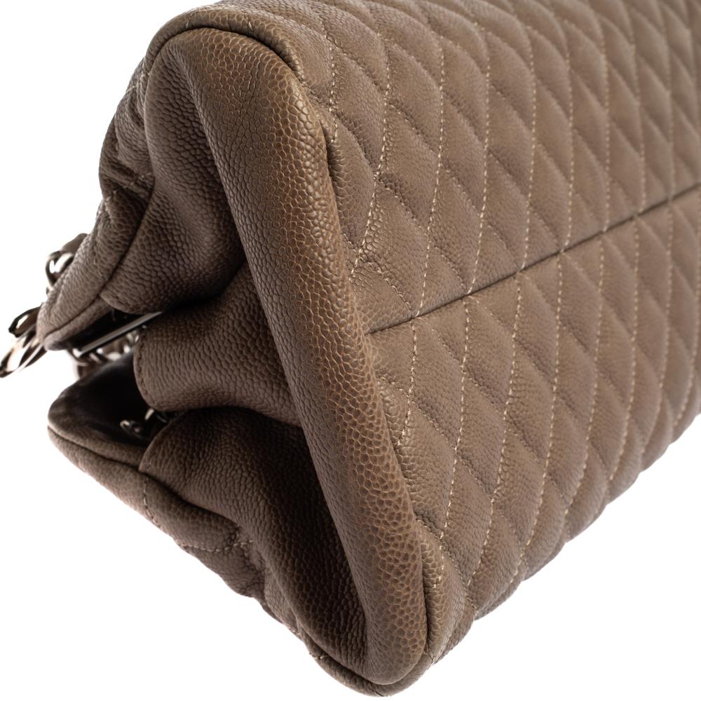 Chanel Dark Beige Quilted Leather Medium Just Mademoiselle Bowler Bag 8