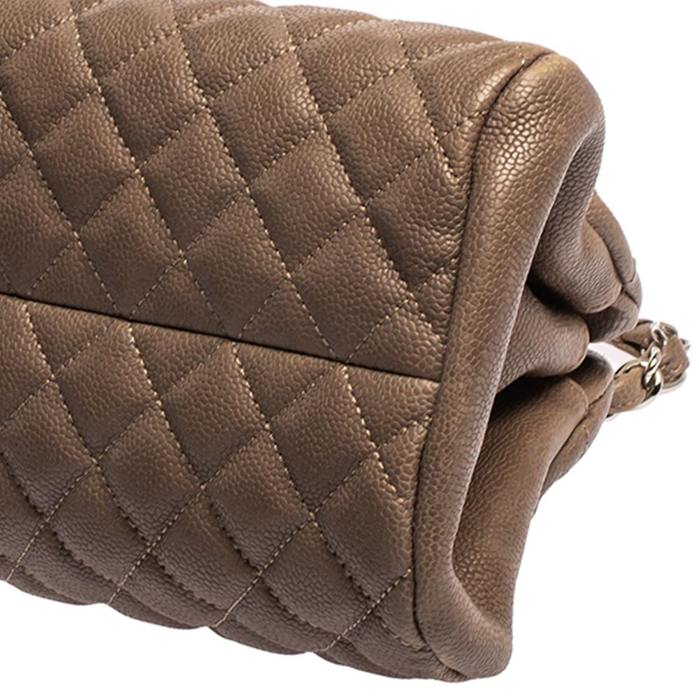 Chanel Dark Beige Quilted Leather Medium Just Mademoiselle Bowler Bag 1