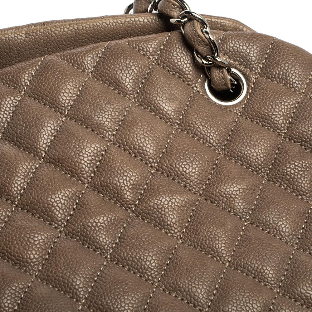 Chanel Dark Beige Quilted Leather Medium Just Mademoiselle Bowler Bag 4