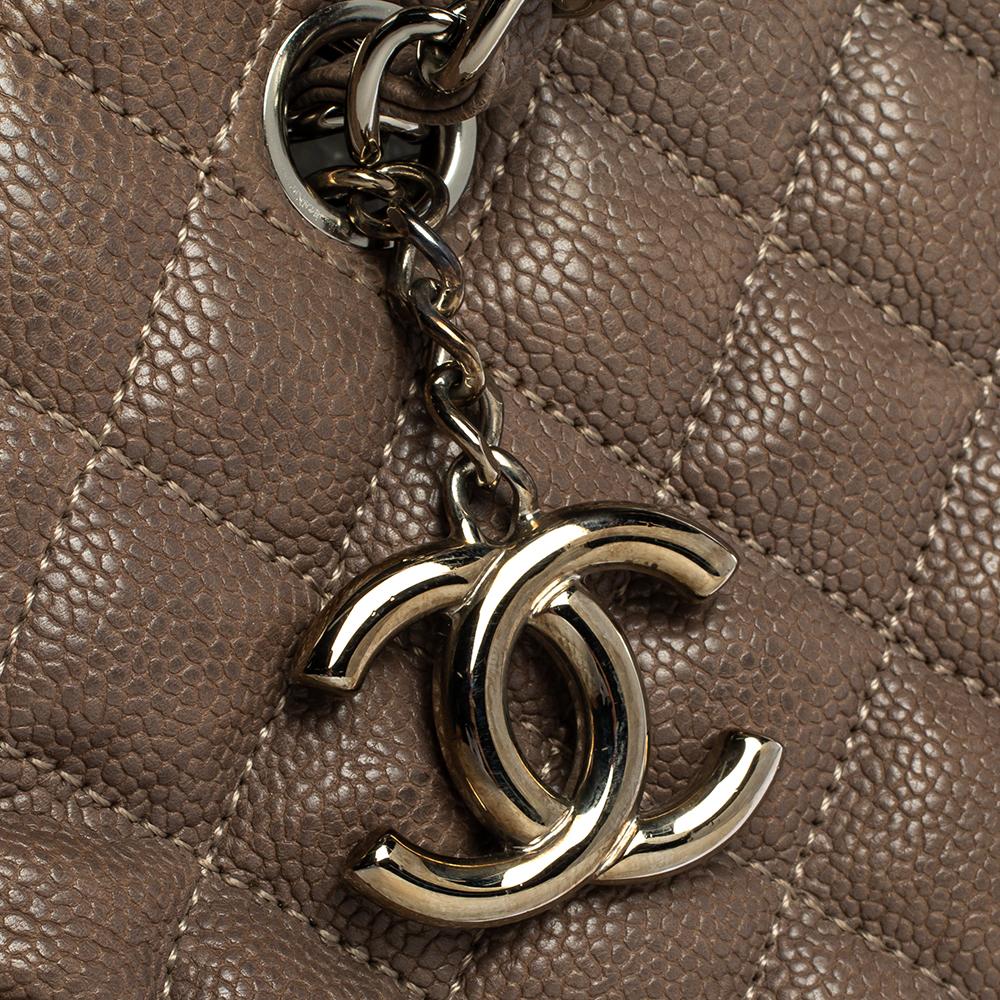 Chanel Dark Beige Quilted Leather Medium Just Mademoiselle Bowler Bag 5