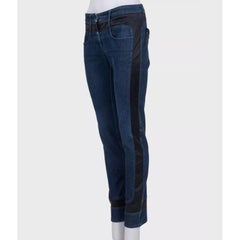 Chanel Dark Blue Accent Panels Skinny Jeans Sz.38