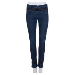 Chanel Dark Blue Accent Panels Skinny Jeans Sz.38