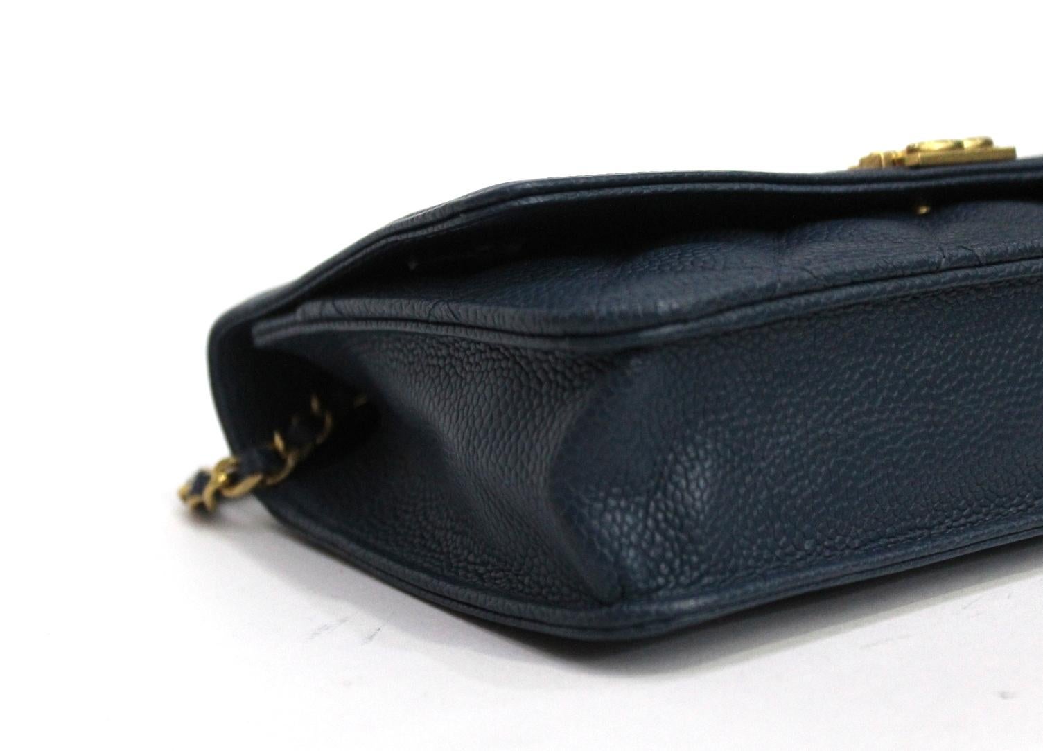 Women's Chanel Dark Blue Caviar Leather Woc Bag