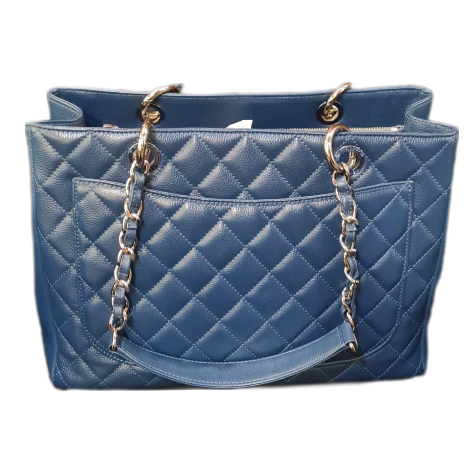 Chanel Dark Blue Caviar Quilted GST SHW Bag 5
