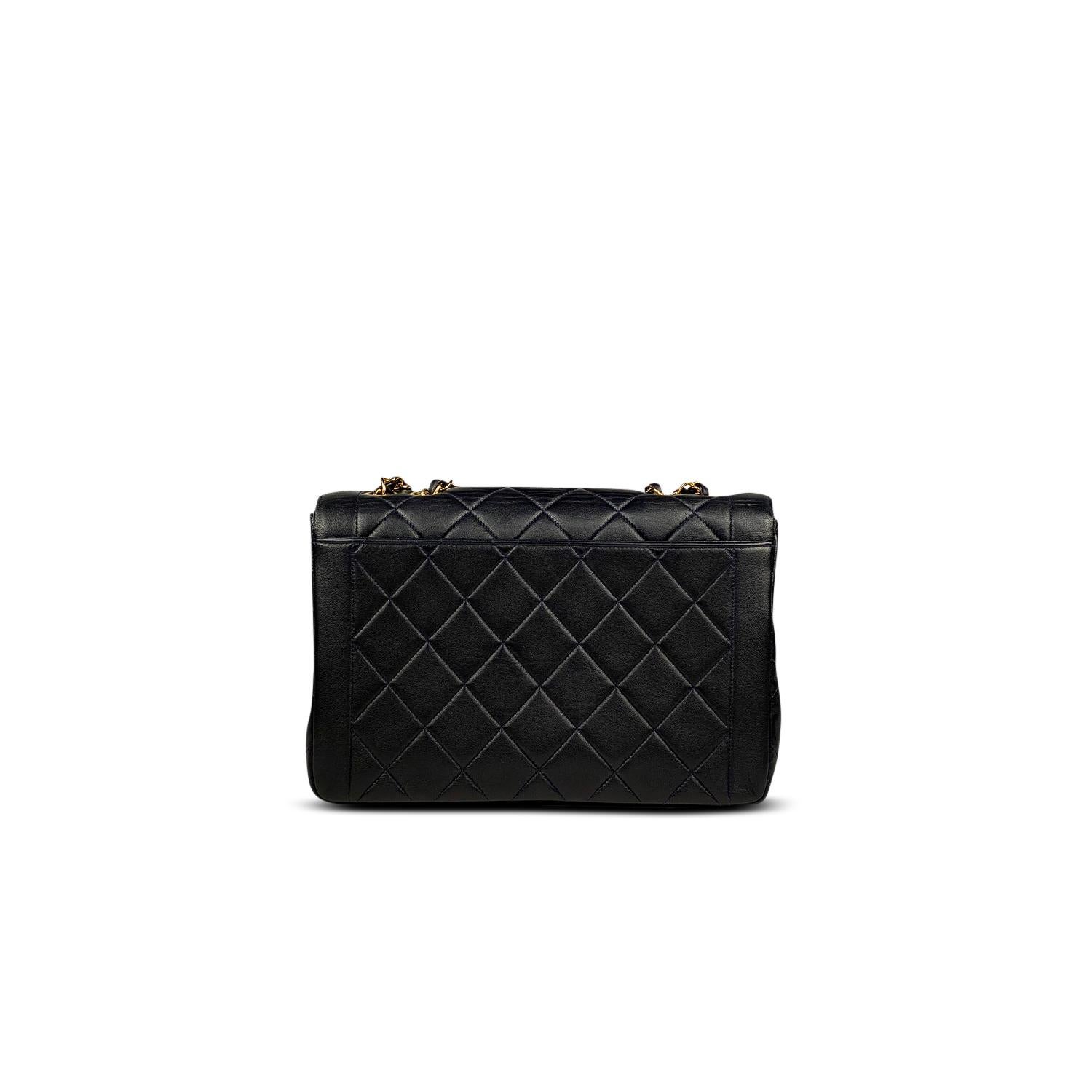 Black Chanel Dark Blue Classic Medium Single Flap Crossbody Bag For Sale
