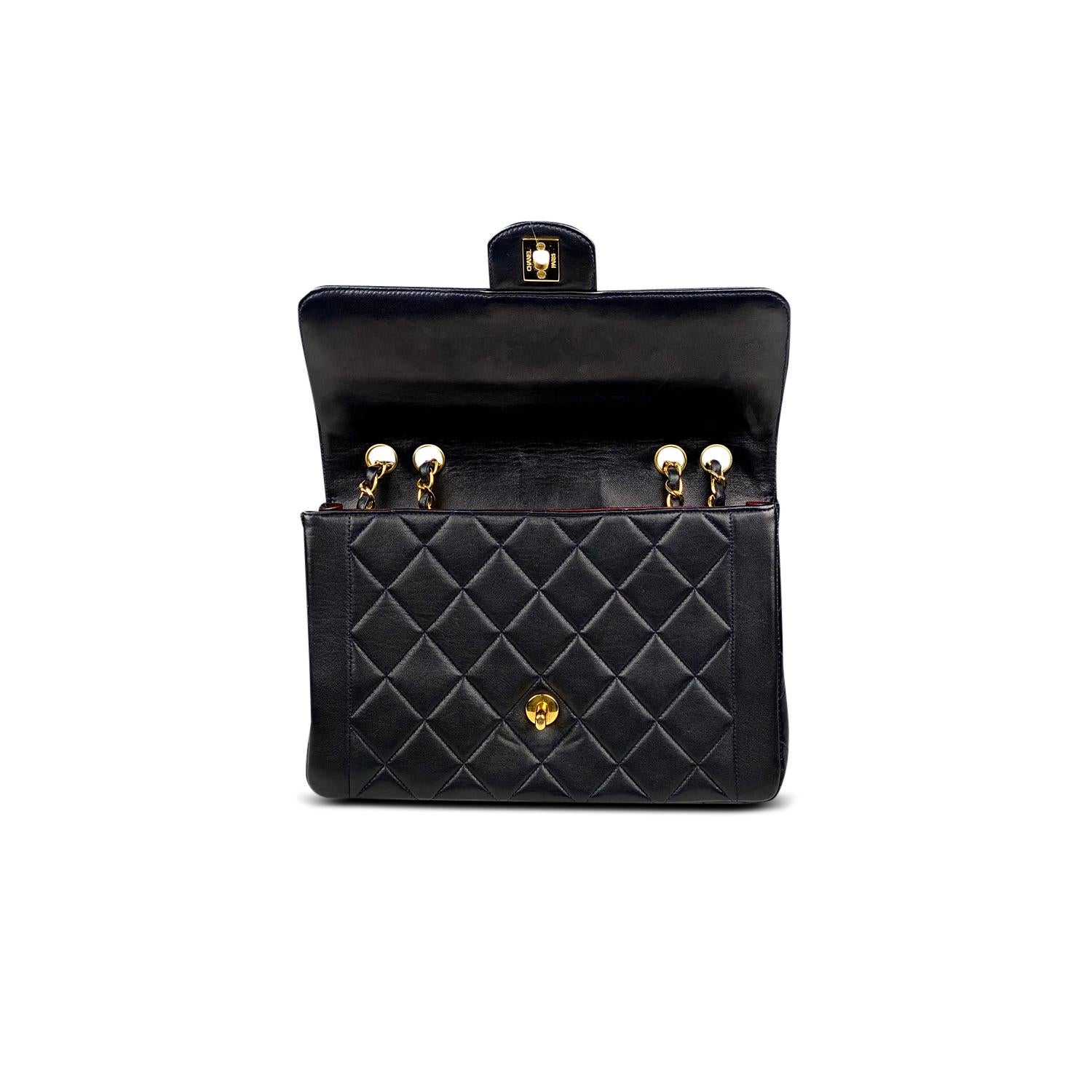 Women's Chanel Dark Blue Classic Medium Single Flap Crossbody Bag For Sale