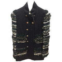 CHANEL dark blue coat with white dots, size 42