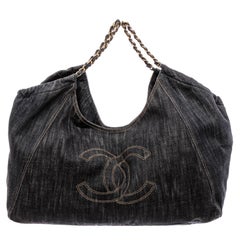 Chanel Dunkelblau Denim Coco Cabas XL Tote Bag